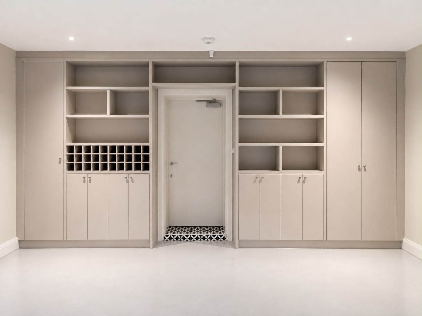 Bespoke Storage Wall with Integrated Wine Rack