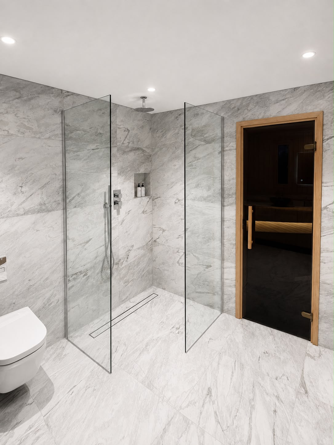 Luxury Marble Bathroom & Private Sauna