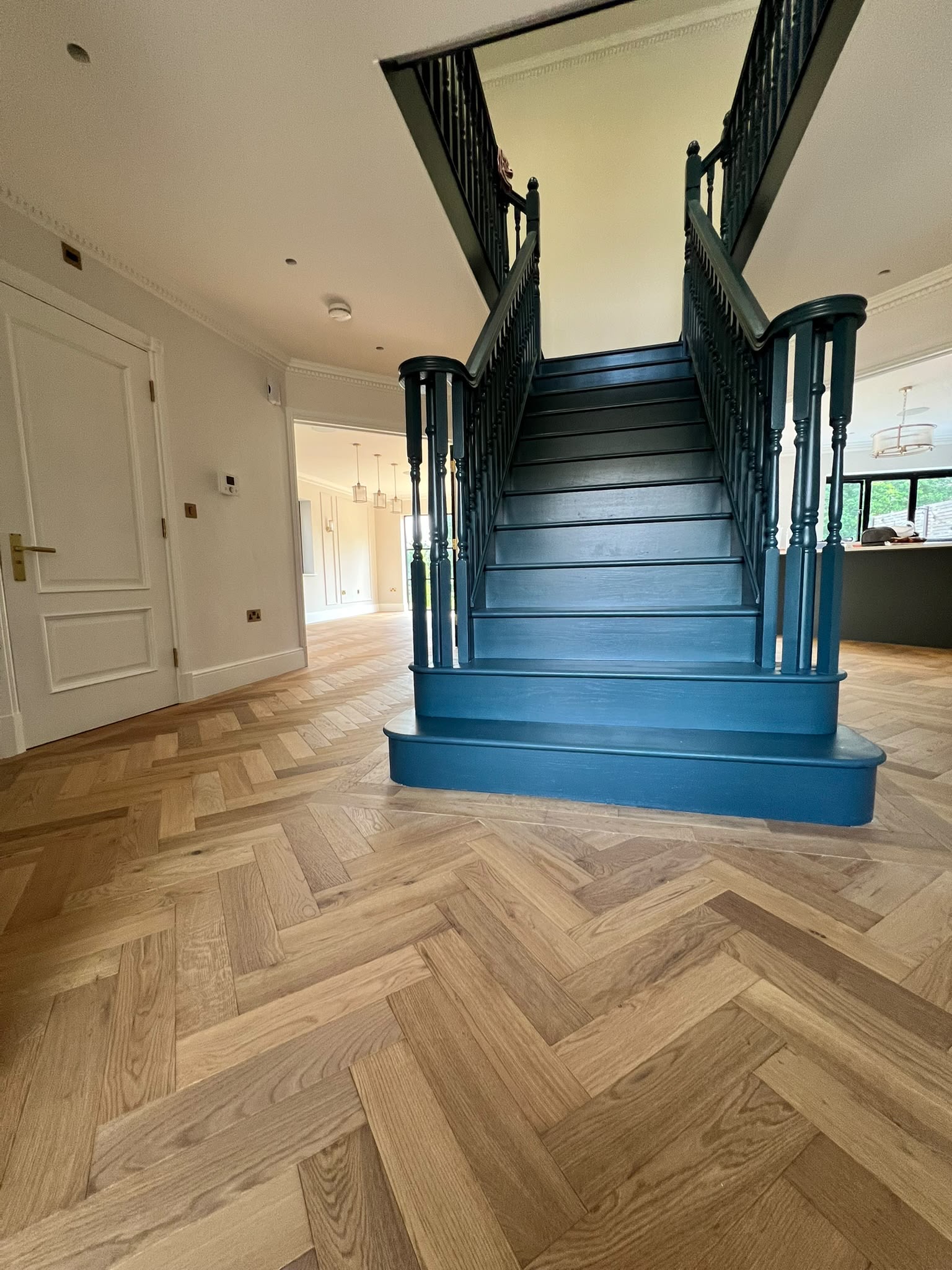 Victorian hallway with herringbone parquet