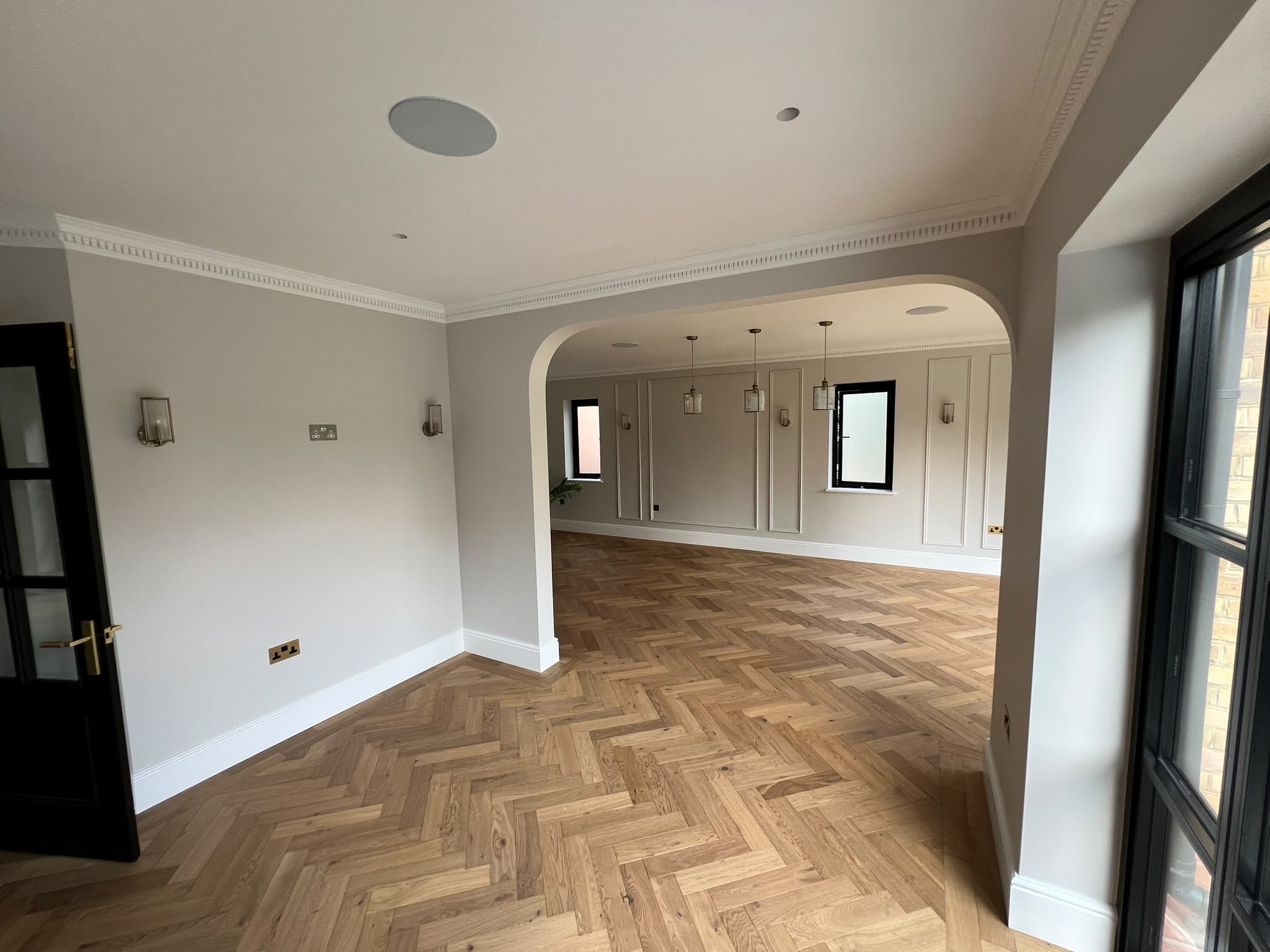 Living room arch panelling